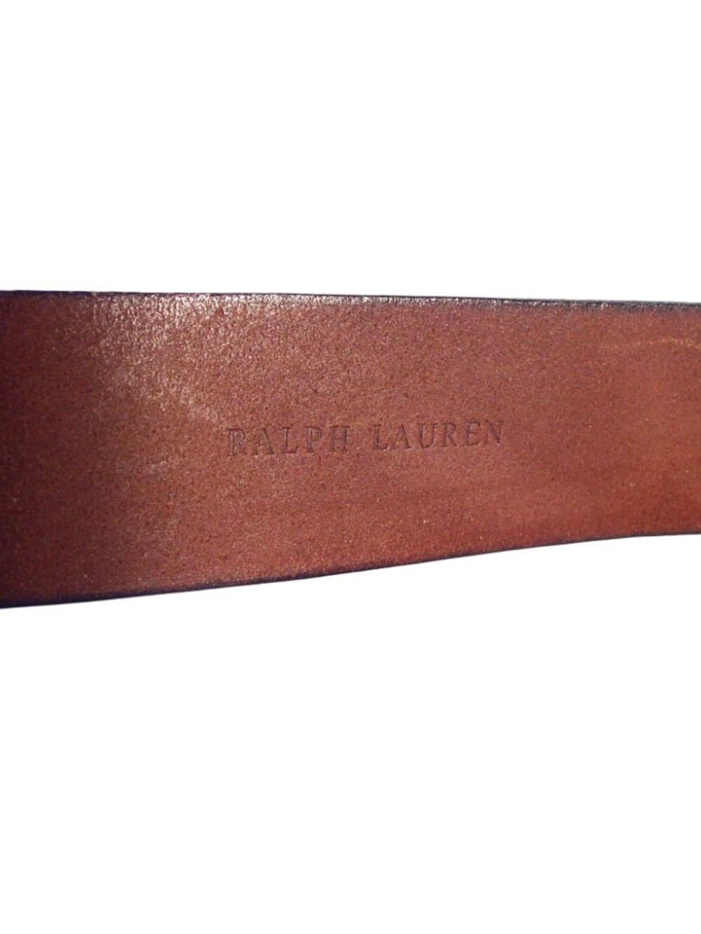 RALPH LAUREN COLLECTION $450 Equestrian Burnished Leather Belt Brass Buckle M - Picture 4 of 5
